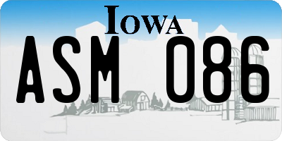 IA license plate ASM086
