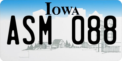 IA license plate ASM088