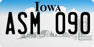IA license plate ASM090