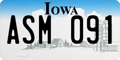 IA license plate ASM091