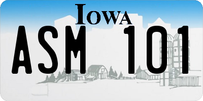 IA license plate ASM101