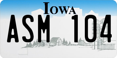 IA license plate ASM104