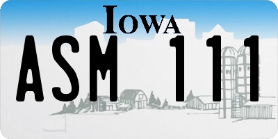 IA license plate ASM111