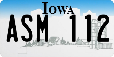 IA license plate ASM112