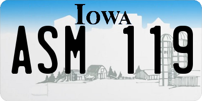 IA license plate ASM119