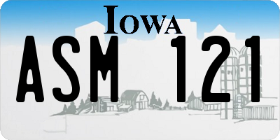 IA license plate ASM121