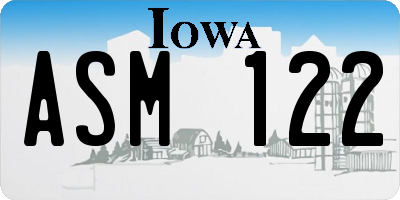 IA license plate ASM122
