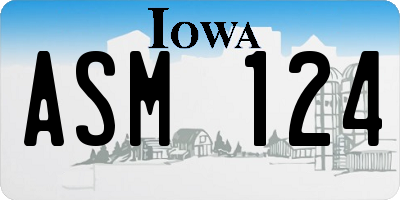 IA license plate ASM124