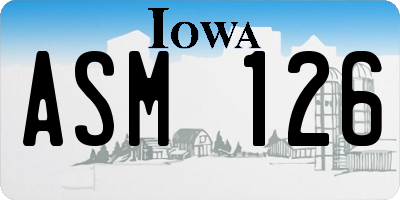 IA license plate ASM126