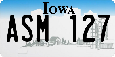 IA license plate ASM127