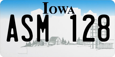 IA license plate ASM128