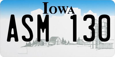 IA license plate ASM130