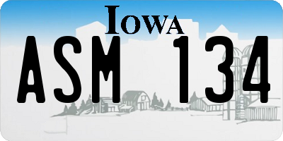 IA license plate ASM134