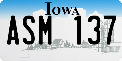 IA license plate ASM137