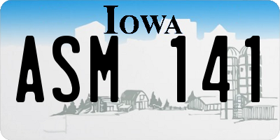 IA license plate ASM141