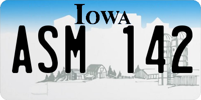 IA license plate ASM142