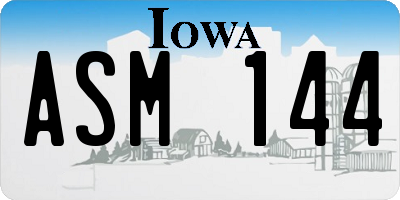 IA license plate ASM144