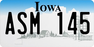IA license plate ASM145
