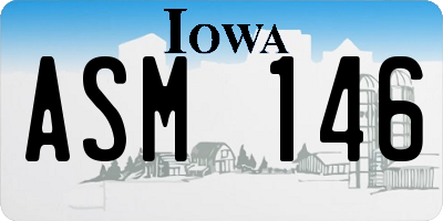 IA license plate ASM146