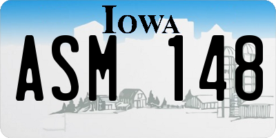 IA license plate ASM148