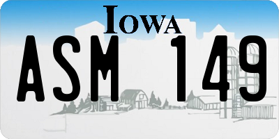 IA license plate ASM149