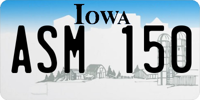 IA license plate ASM150