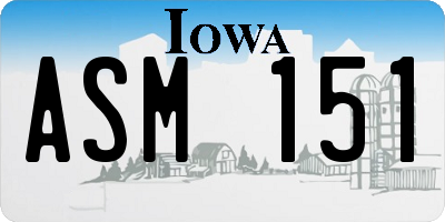IA license plate ASM151