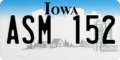 IA license plate ASM152