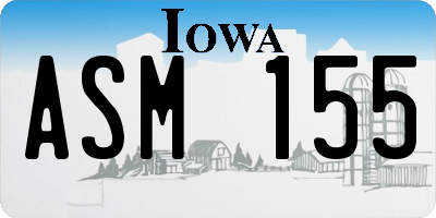 IA license plate ASM155