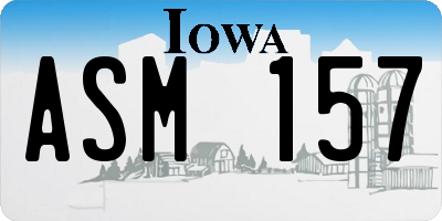 IA license plate ASM157