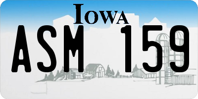 IA license plate ASM159