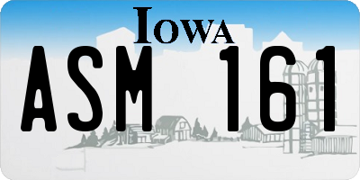 IA license plate ASM161