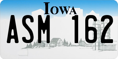 IA license plate ASM162
