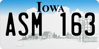 IA license plate ASM163
