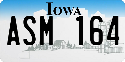 IA license plate ASM164