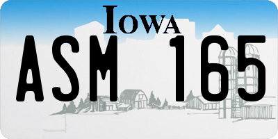 IA license plate ASM165