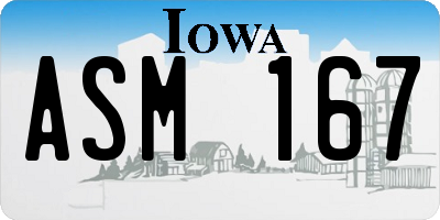 IA license plate ASM167