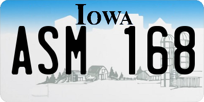 IA license plate ASM168