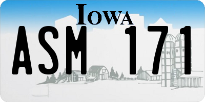 IA license plate ASM171