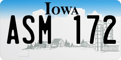 IA license plate ASM172