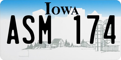 IA license plate ASM174