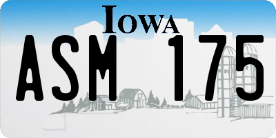 IA license plate ASM175