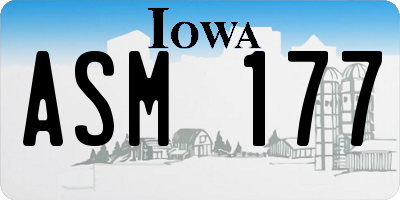 IA license plate ASM177
