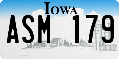 IA license plate ASM179