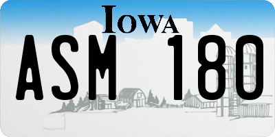 IA license plate ASM180