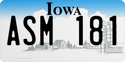 IA license plate ASM181