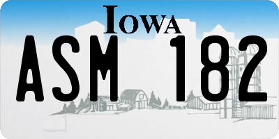 IA license plate ASM182