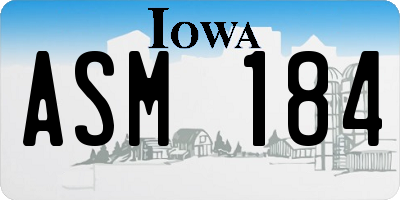 IA license plate ASM184