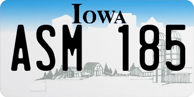 IA license plate ASM185