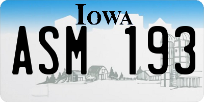 IA license plate ASM193